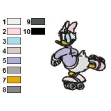 Daisy Duck Skating Embroidery Design